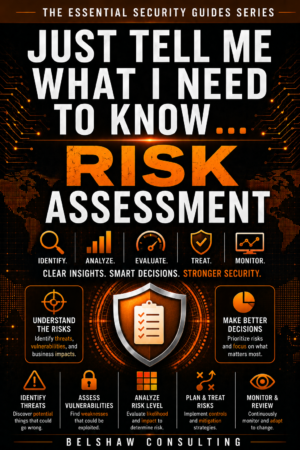 Risk assessment guidebook cover with icons.