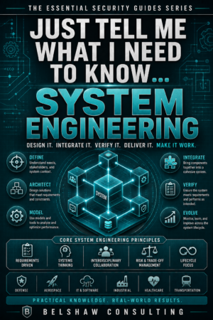 System engineering guidebook cover with icons.